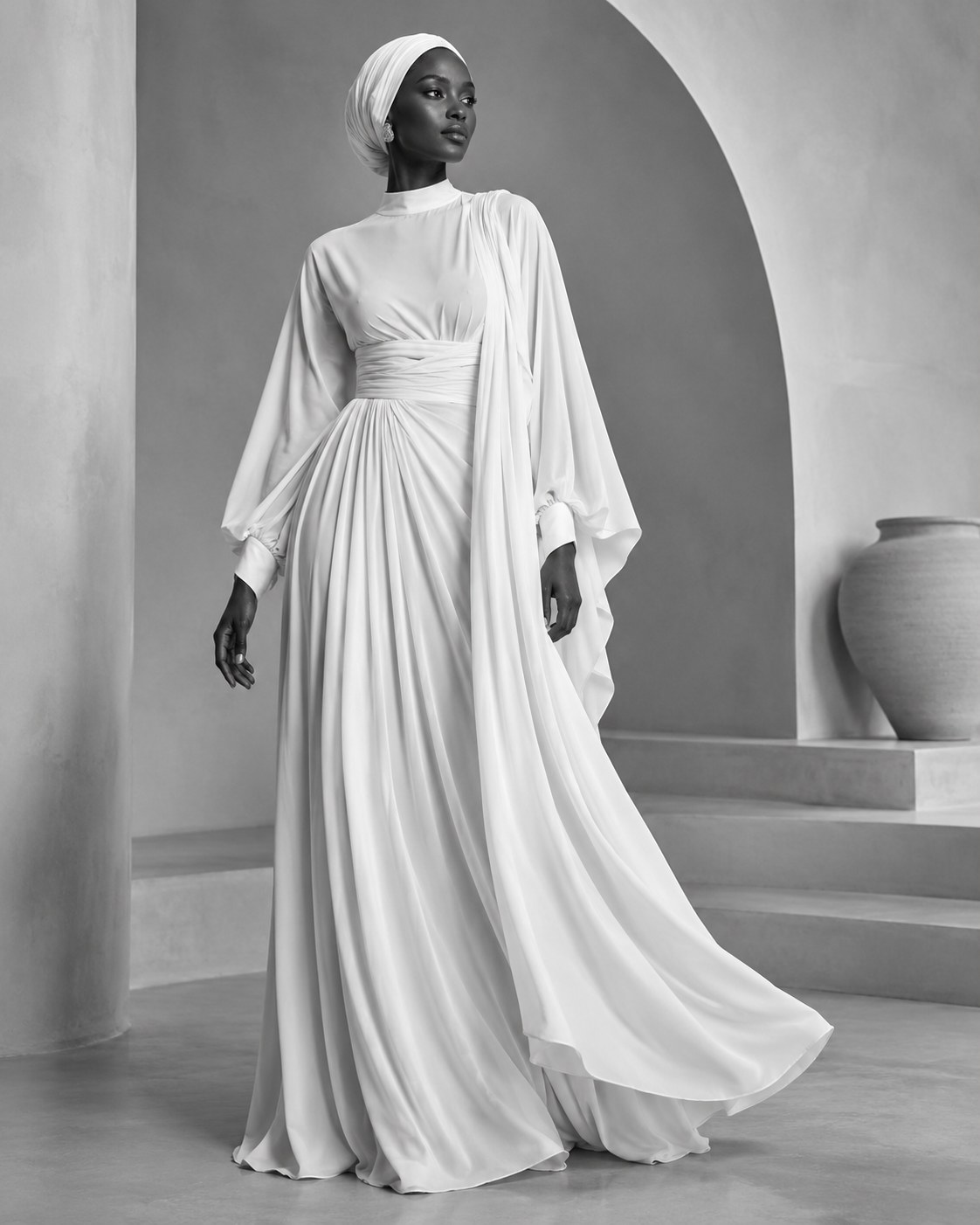 Inspiration mode : une femme dans une robe blanche élégante